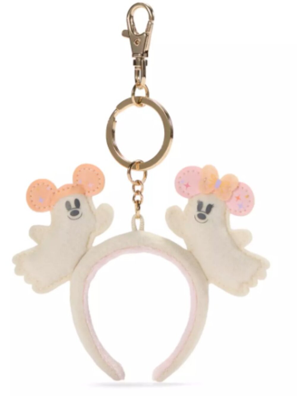 Disney Mickey and Minnie Mouse Cutie Ghost Plush Headband Keychain Bag Charm